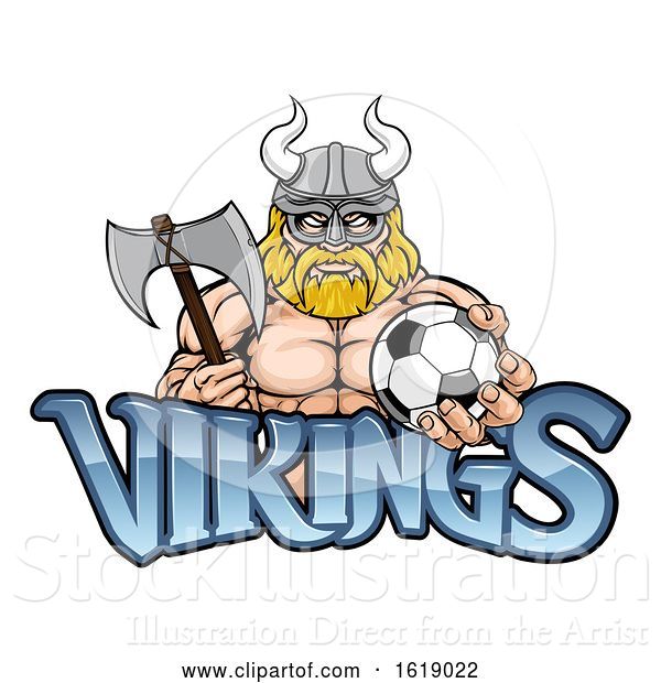 Vector Illustration of Viking Soccer Football Sports Mascot