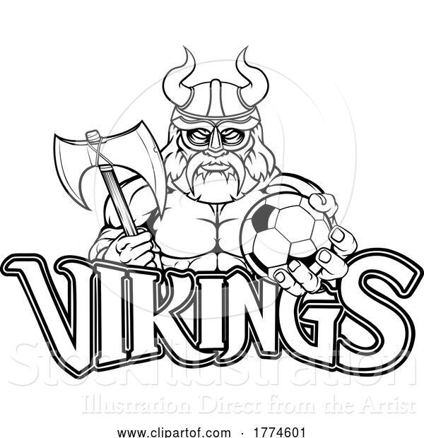 Vector Illustration of Viking Soccer Football Sports Mascot