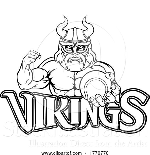 Vector Illustration of Viking Tennis Sports Mascot