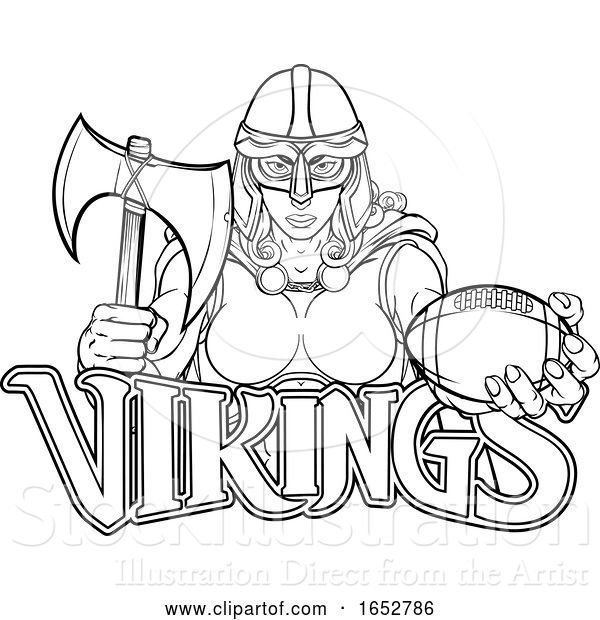 Vector Illustration of Viking Trojan Celtic Knight Football Warrior Lady