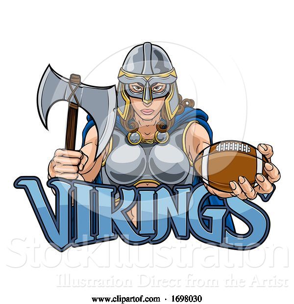 Vector Illustration of Viking Trojan Celtic Knight Football Warrior Lady