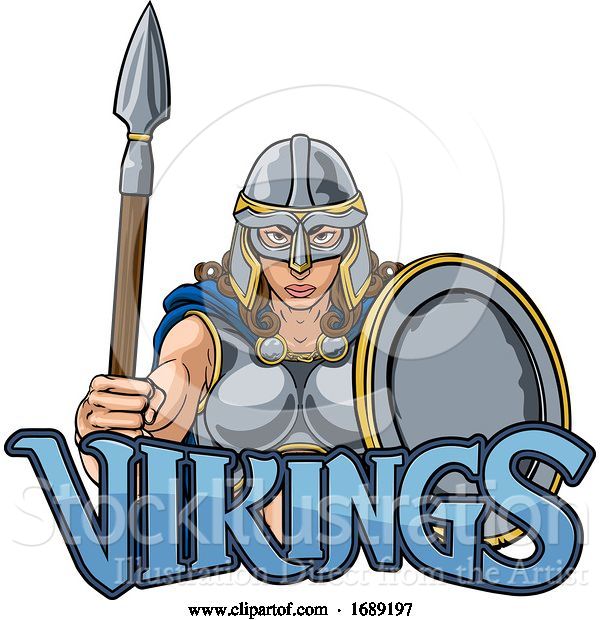 Vector Illustration of Viking Trojan Spartan Celtic Warrior Knight Lady