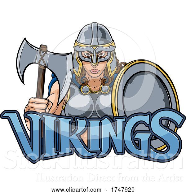 Vector Illustration of Viking Trojan Spartan Celtic Warrior Knight Lady