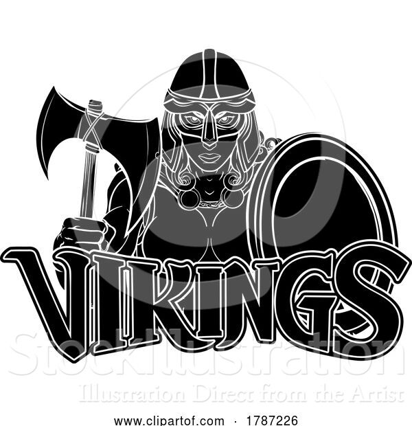 Vector Illustration of Viking Trojan Spartan Celtic Warrior Knight Lady