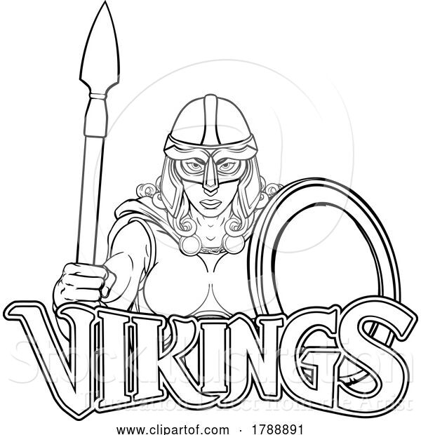 Vector Illustration of Viking Trojan Spartan Celtic Warrior Knight Lady