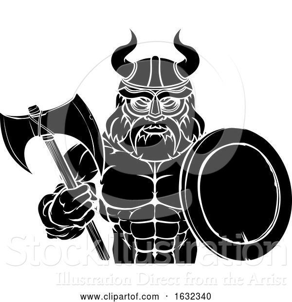 Vector Illustration of Viking Warrior Mascot