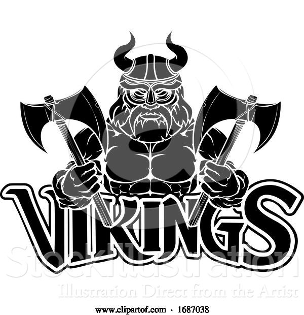 Vector Illustration of Viking Warrior Sports Mascot