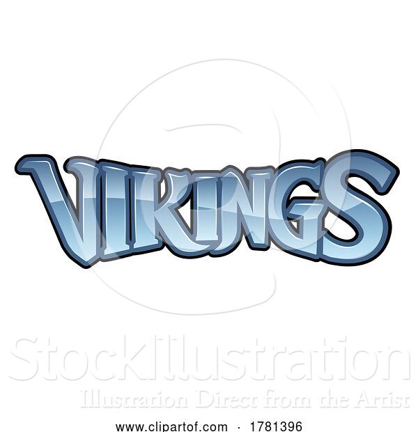 Vector Illustration of Vikings Sports Team Name Text Style