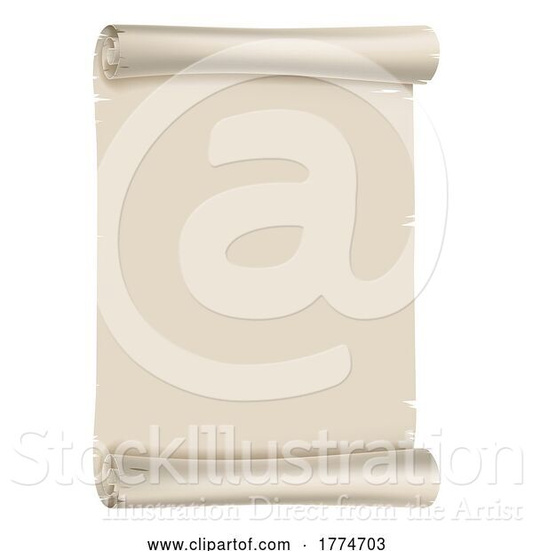 Vector Illustration of Vintage Paper Scroll Parchment Banner