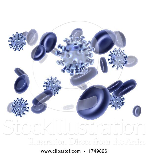 Vector Illustration of Virus Blood Cells Molecules Concept Illustration