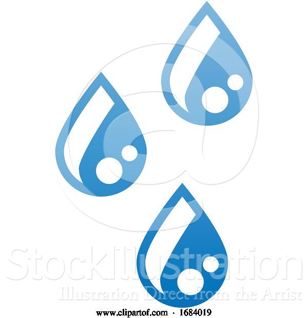 Vector Illustration of Water Drops Droplets Icon Concept