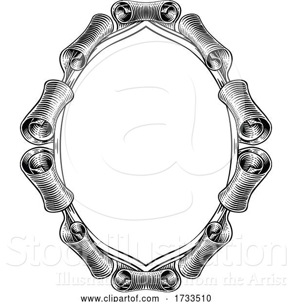 Vector Illustration of Wedding Rings Intertwined Vintage Woodcut Design