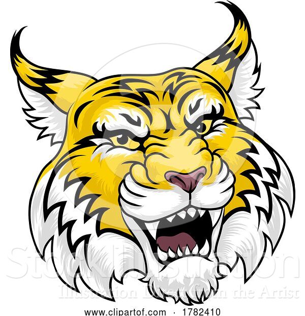 Vector Illustration of Wildcat Angry Wildcats Team Sports Mascot Roaring