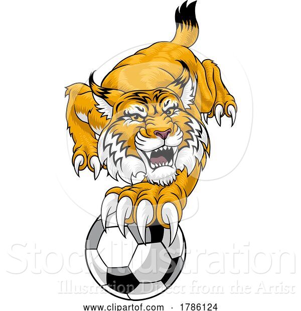 Vector Illustration of Wildcat Bobcat Soccer Football Animal Team Mascot