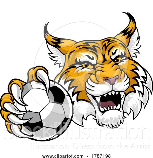 Vector Illustration of Wildcat Bobcat Soccer Football Animal Team Mascot