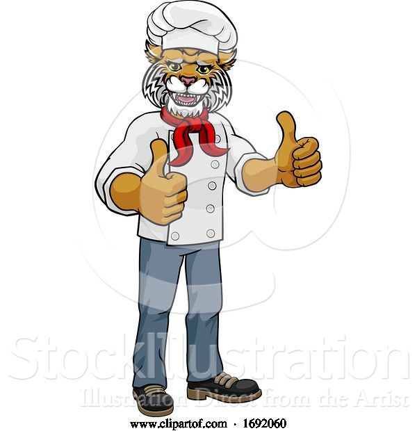 Vector Illustration of Wildcat Chef Mascot Character