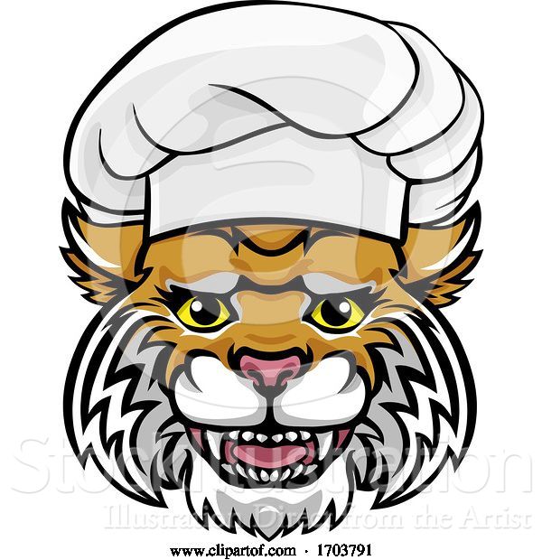 Vector Illustration of Wildcat Chef Mascot Character