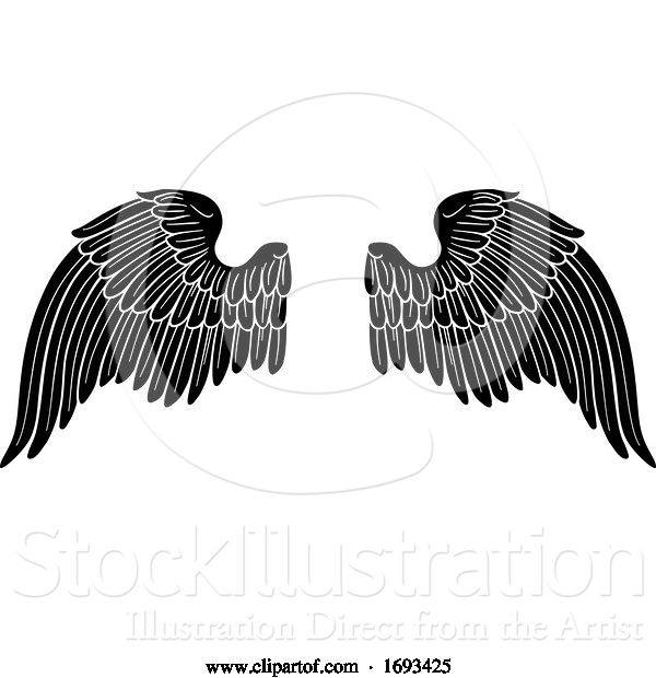 Vector Illustration of Wings Angel or Eagle Pair