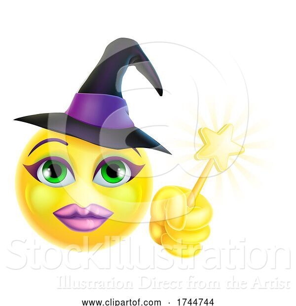 Vector Illustration of Witch Emoticon Face Emoji Icon