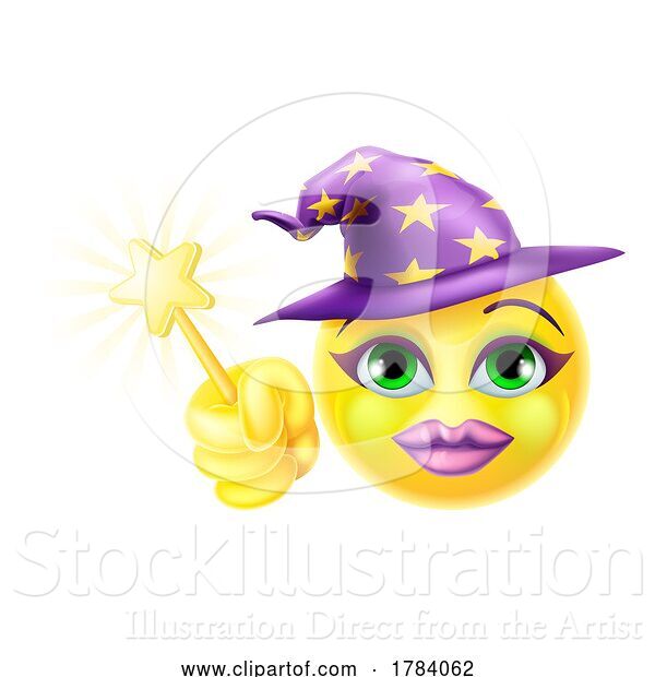 Vector Illustration of Witch Emoticon Face Emoji Icon