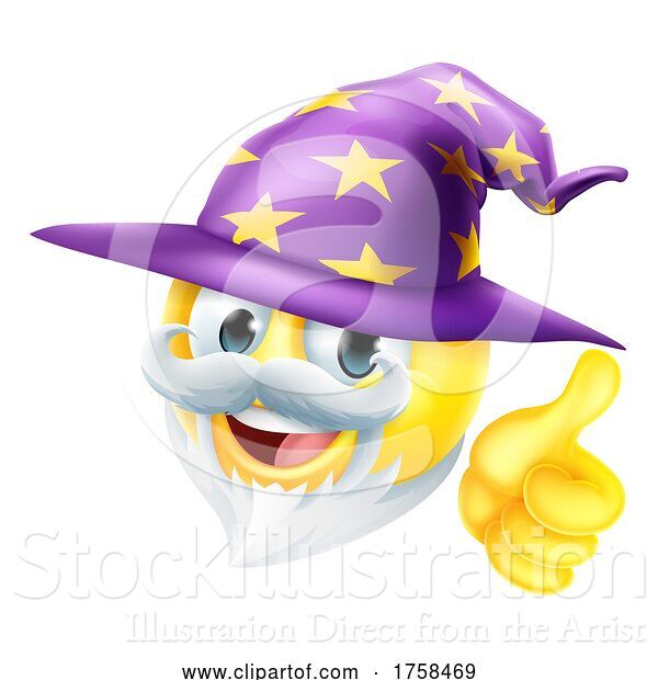 Vector Illustration of Wizard Emoticon Face Emoji Icon