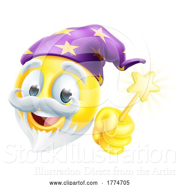 Vector Illustration of Wizard Emoticon Face Emoji Icon