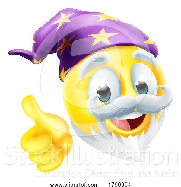 Vector Illustration of Wizard Emoticon Face Emoji Icon