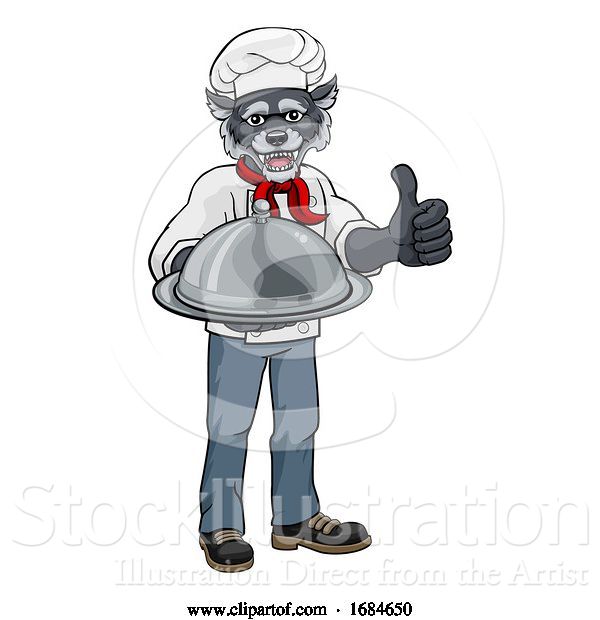 Vector Illustration of Wolf Chef Mascot Character