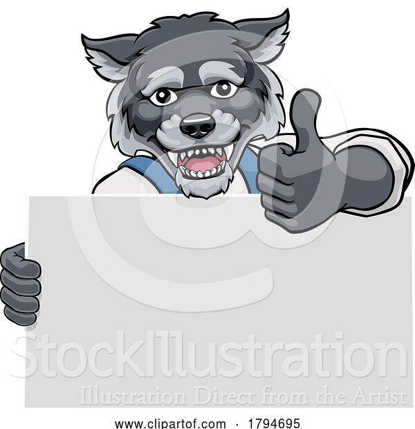 Vector Illustration of Wolf Painter Handyman Mechanic Plumber