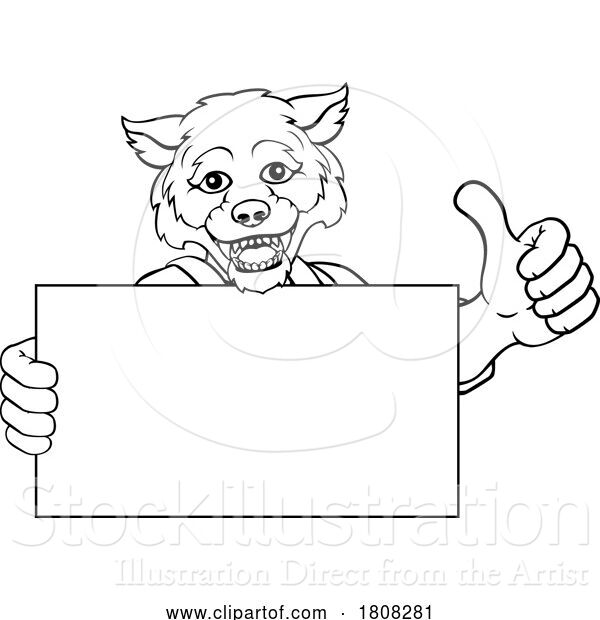 Vector Illustration of Wolf Painter Handyman Mechanic Plumber