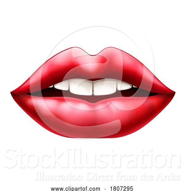 Vector Illustration of Womans Lips Mouth Illustration