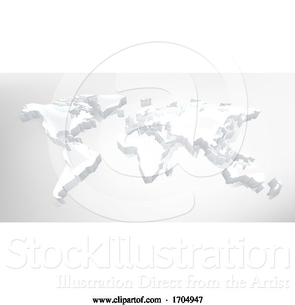 Vector Illustration of World 3d Map Digital Technology Background