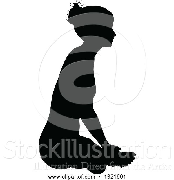 Vector Illustration of Yoga Pilates Pose Lady Silhouette