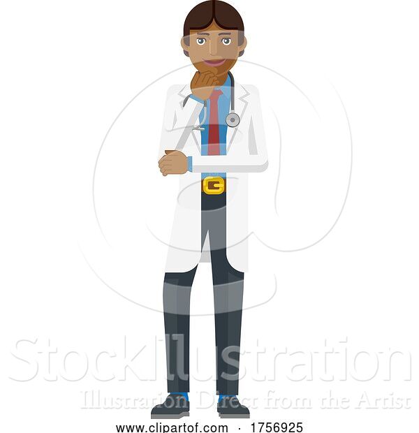 Vector Illustration of Young Medical Doctor Character