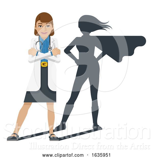 Vector Illustration of Young Medical Doctor Super Hero Mascot