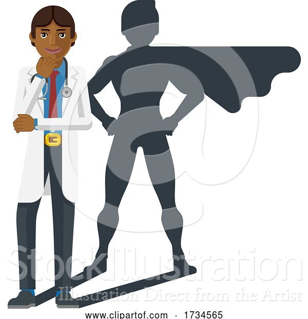 Vector Illustration of Young Medical Doctor Super Hero Mascot