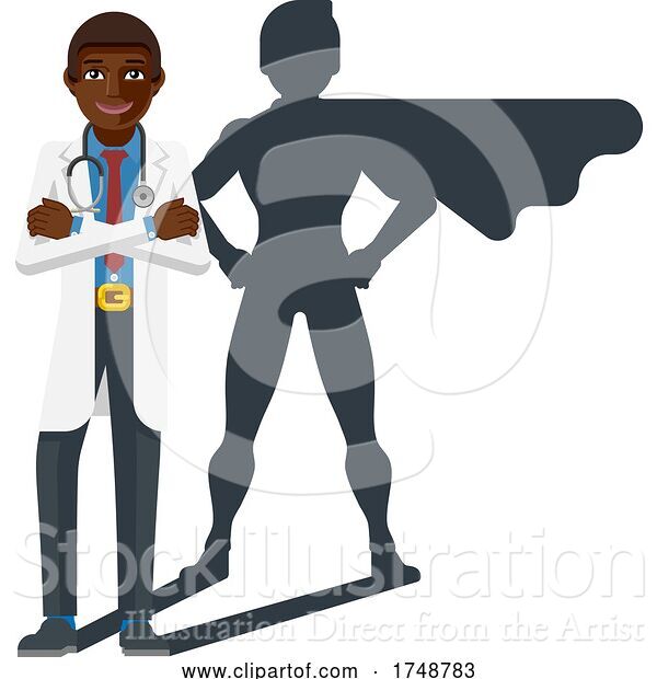 Vector Illustration of Young Medical Doctor Super Hero Mascot