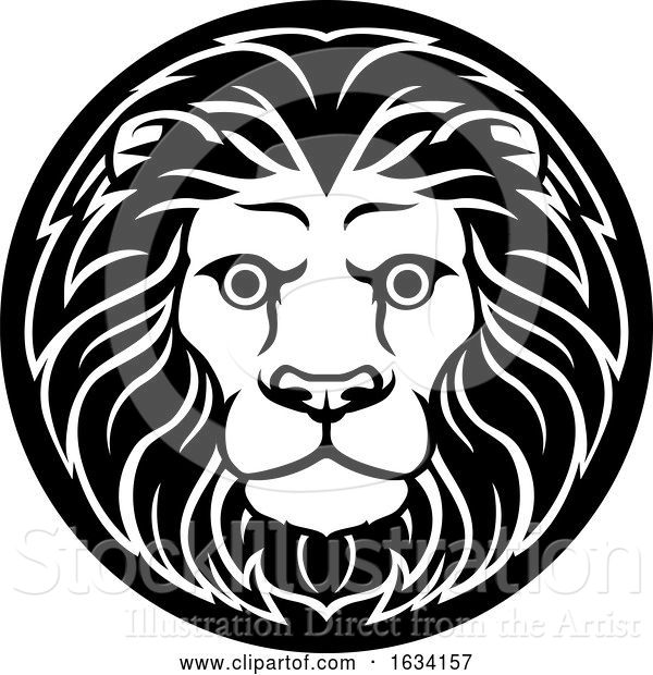 Vector Illustration of Zodiac Signs Leo Lion Icon