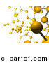 Illustration of a Background of Yellow Molecules Connected by Silver Bars, over White by AtStockIllustration