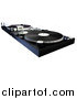 Illustration of a DJ's Turntables with Vinyl Records by AtStockIllustration