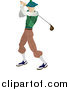 Illustration of a Skinny Caucasian Male Golfer Golfing on the Golf Course Sports by AtStockIllustration