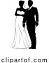 Illustration of Bride and Groom Couple Wedding Dress Silhouettes by AtStockIllustration