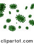 Illustration of Green 3d Floating Viruses on White by AtStockIllustration