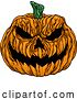 Illustration of Halloween Scary Evil Pumpkin Jack O Lantern by AtStockIllustration