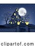 Illustration of Haunted House Halloween Background by AtStockIllustration