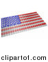 Illustration of Red, Blue and White People Forming an American Flag by AtStockIllustration