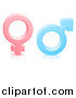 Vector Illustration of 3d Male and Female Gender Symbols and Reflections by AtStockIllustration