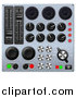 Vector Illustration of 3d Mixing Console Sound Board Buttons by AtStockIllustration