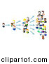 Vector Illustration of 3d People Avatars Spreading an Idea by AtStockIllustration