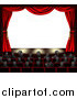 Vector Illustration of 3d Red Theater Curtains and an Audience Facing Copyspace by AtStockIllustration